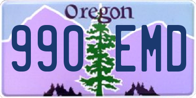 OR license plate 990EMD