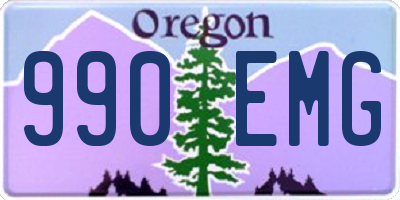 OR license plate 990EMG