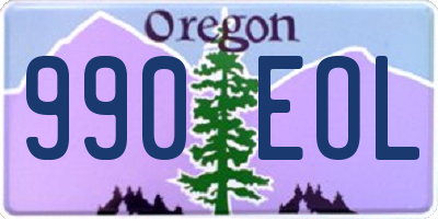 OR license plate 990EOL