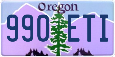 OR license plate 990ETI