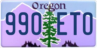 OR license plate 990ETO