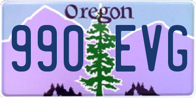 OR license plate 990EVG