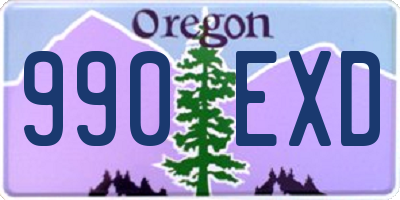 OR license plate 990EXD