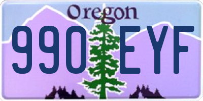 OR license plate 990EYF