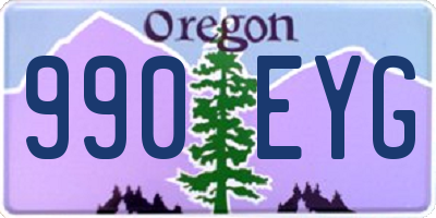 OR license plate 990EYG