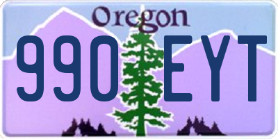 OR license plate 990EYT