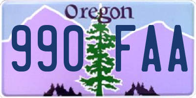 OR license plate 990FAA
