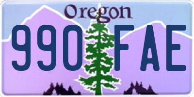 OR license plate 990FAE