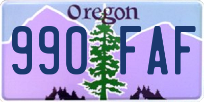 OR license plate 990FAF