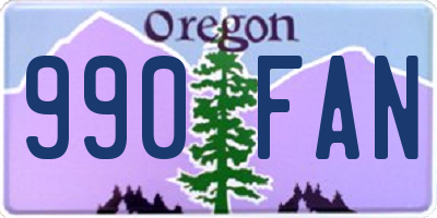 OR license plate 990FAN