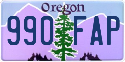 OR license plate 990FAP