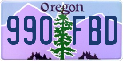 OR license plate 990FBD