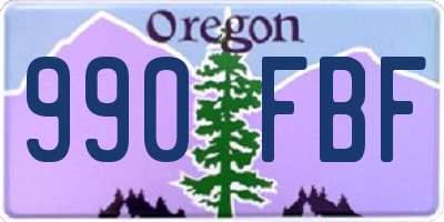 OR license plate 990FBF