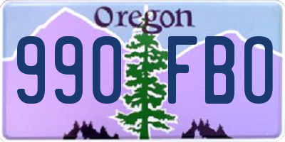 OR license plate 990FBO