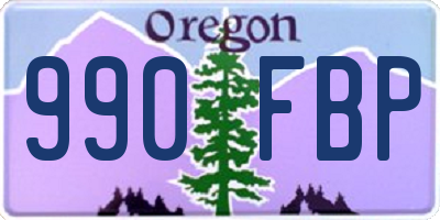 OR license plate 990FBP