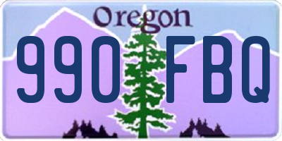 OR license plate 990FBQ