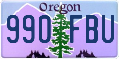 OR license plate 990FBU