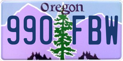 OR license plate 990FBW