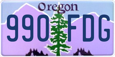 OR license plate 990FDG