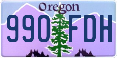 OR license plate 990FDH