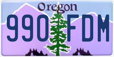 OR license plate 990FDM