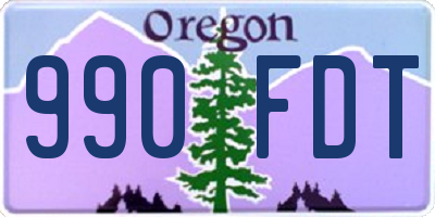 OR license plate 990FDT