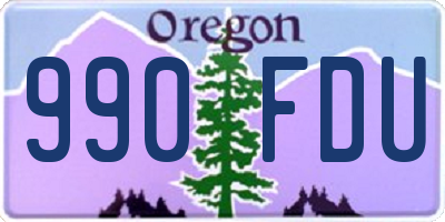 OR license plate 990FDU