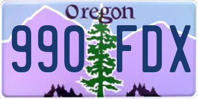 OR license plate 990FDX