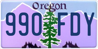 OR license plate 990FDY