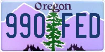 OR license plate 990FED