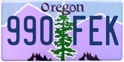 OR license plate 990FEK