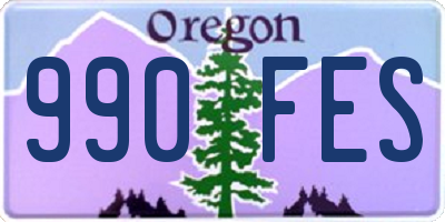 OR license plate 990FES