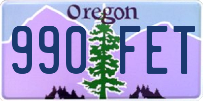 OR license plate 990FET