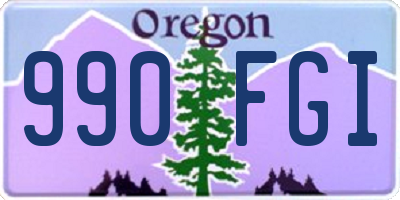 OR license plate 990FGI