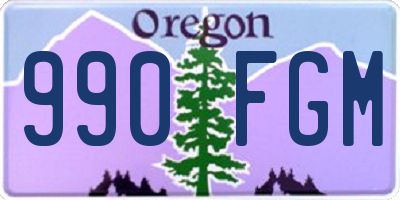 OR license plate 990FGM