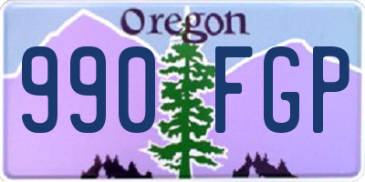 OR license plate 990FGP