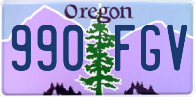 OR license plate 990FGV