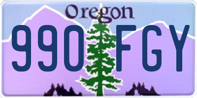 OR license plate 990FGY