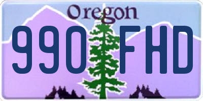 OR license plate 990FHD