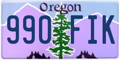 OR license plate 990FIK