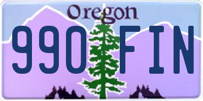 OR license plate 990FIN