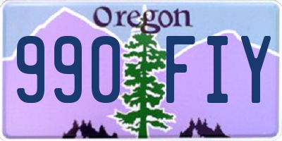 OR license plate 990FIY