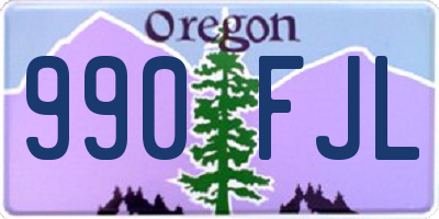 OR license plate 990FJL