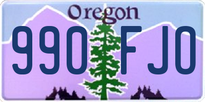 OR license plate 990FJO