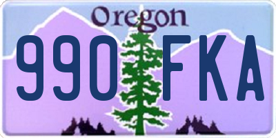 OR license plate 990FKA