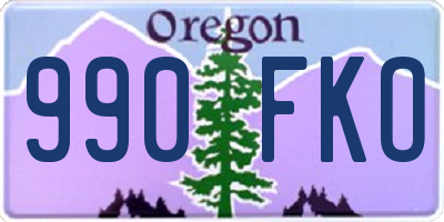 OR license plate 990FKO