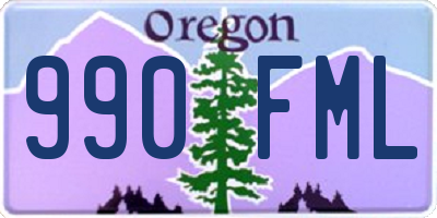 OR license plate 990FML