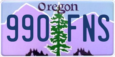 OR license plate 990FNS