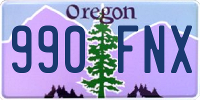 OR license plate 990FNX