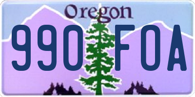 OR license plate 990FOA